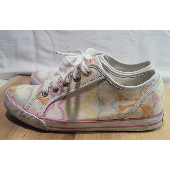 Coach‎ Canvas "Dee" Signature Logo Sneakers Women's Size 7.5B - Picture 4 of 6